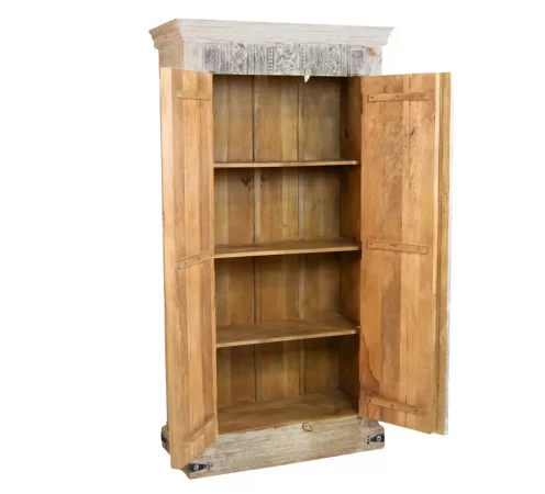 Armario de Madera de Mango Tallado a Mano - 94x43x183 cm-MOVIL (2)