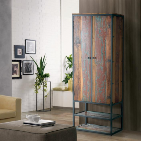 Armario en Madera Reciclada con 2 Puertas - Giner y Colomer - 1