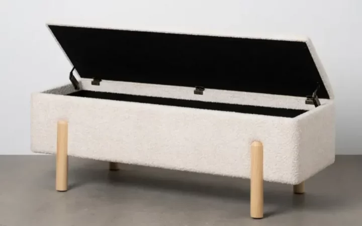 Banco Baul DM Tejido Crema 122x42x45 Cm - IXIA (2)