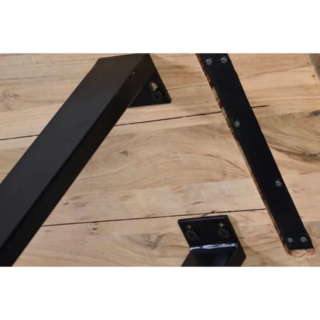 Banco Madera Acacia Maciza Patas Metal 180x42x45 Cm - Giner y Colomer (4)