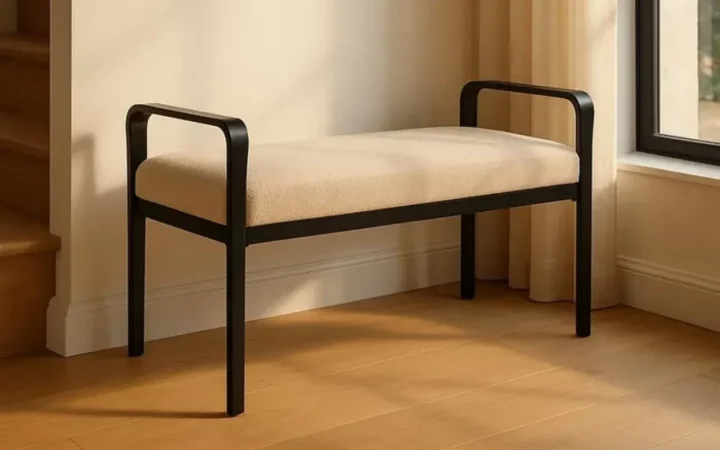 Banco Metal Tejido Beige 121x46x52 Cm - IXIA (5)