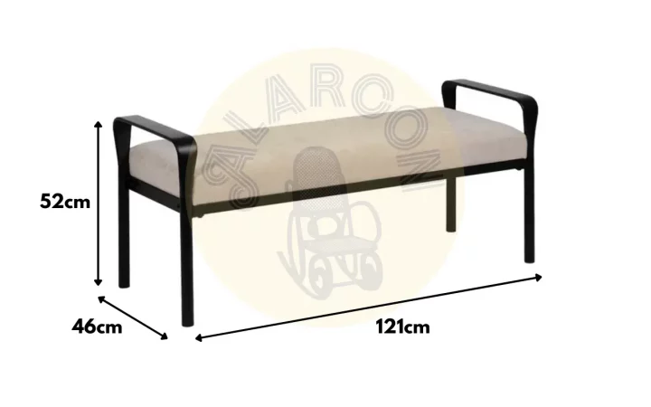 Banco Metal Tejido Beige 121x46x52 Cm - IXIA (6)