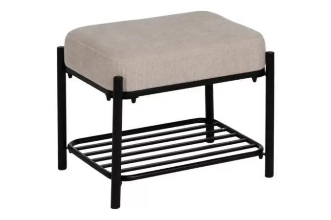 Banco Metal Tejido Beige 51x37x45 Cm - IXIA (5)