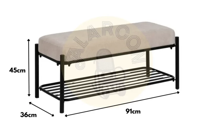 Banco Metal Tejido Beige 91x36x45 Cm - IXIA (3)
