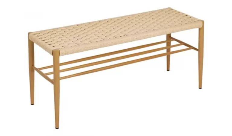 Banco de Cuerda y Metal Natural 100x35x46 Cm - IXIA (3)