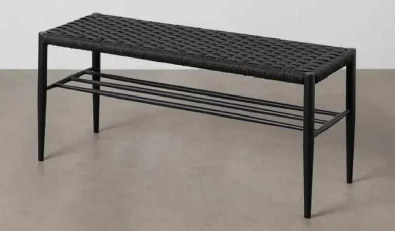 Banco de Cuerdo y Metal Negro 100x35x46 Cm - IXIA (2)