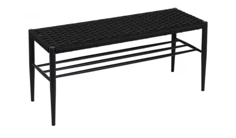 Banco de Cuerdo y Metal Negro 100x35x46 Cm - IXIA (5)