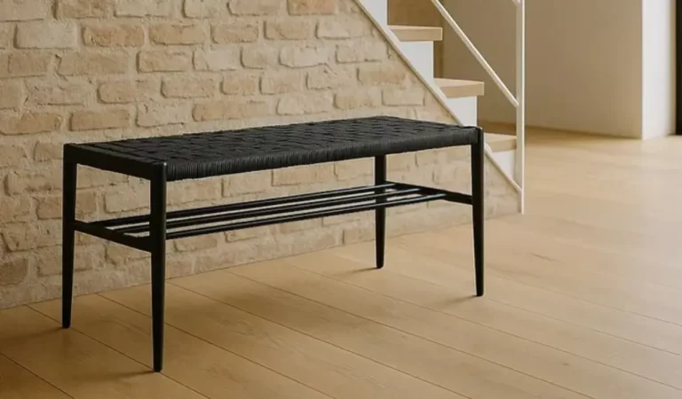 Banco de Cuerdo y Metal Negro 100x35x46 Cm - IXIA (6)