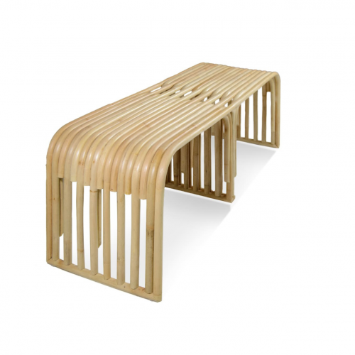 Banco trenzado con madera de Rattan - Moycor (3)