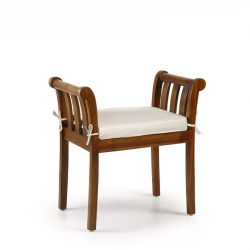 Banqueta Madera Mindi Modelo Kipas CCojín 65x37x65 Cm - Moycor (1)