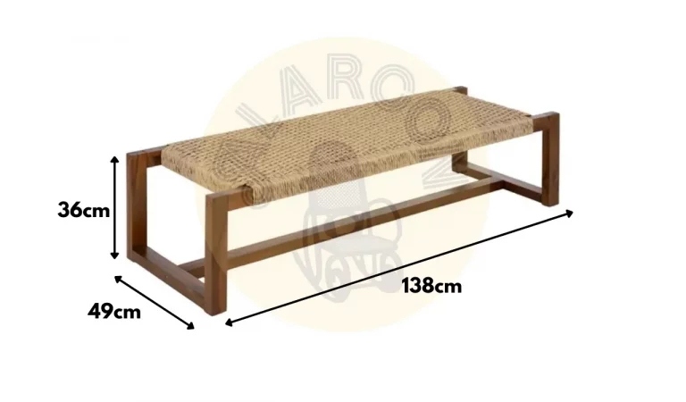 Banqueta Madera de Teca Natural 138x49x36 Cm - IXIA (5)