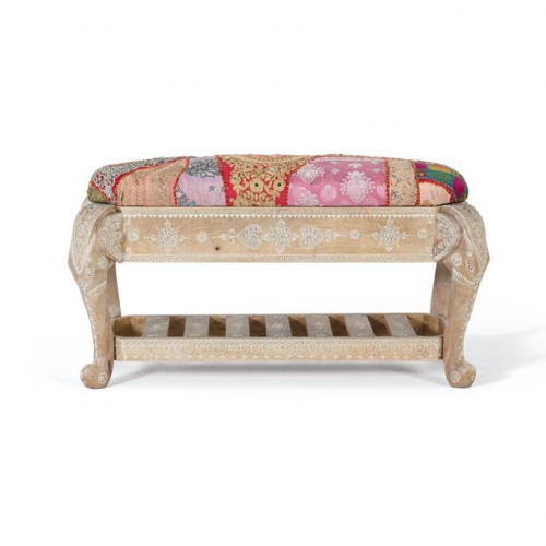 Banqueta Tapizada Madera de Mango - Giner y Colomer - 2