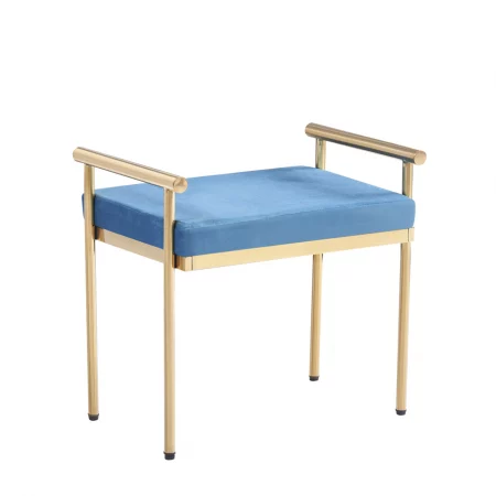 Banqueta con Cojín Azul 60x40x56 Cm - Moycor (1)