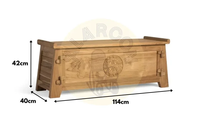 Baul Madera Maciza de Teka 114x40x42 Cm - Giner y Colomer (1)