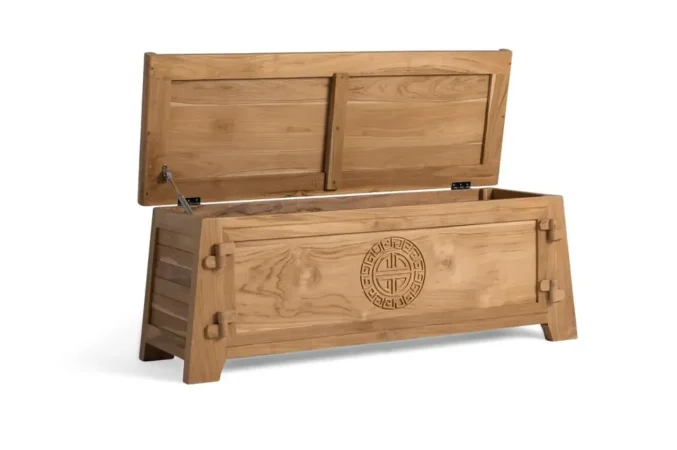 Baul Madera Maciza de Teka 114x40x42 Cm - Giner y Colomer (5)