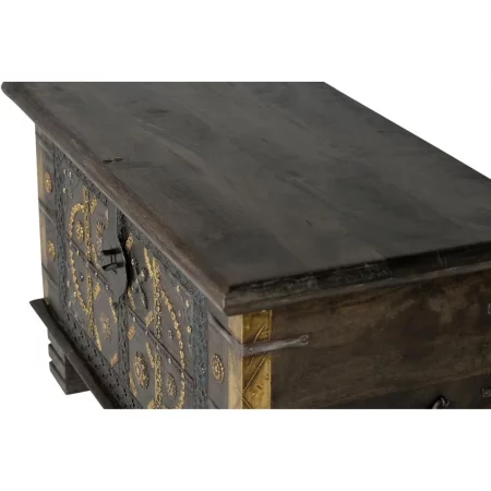 Baúl Madera Mango Maciza Detalles Bronce 80x40x46 Cm - Giner y Colomer (6)