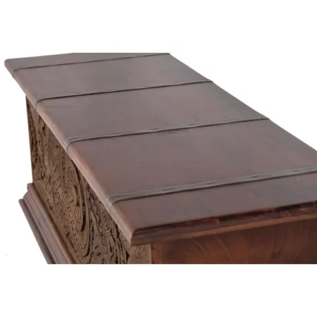 Baúl Madera Mango Maciza Tallado a Mano 116x40x45 Cm - Giner y Colomer (2)