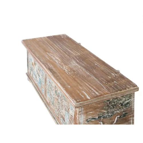Baúl Madera Mango Tallado Multicolor 105x42x41 Cm - Giner y Colomer (5)