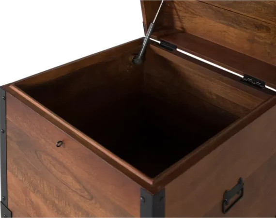 Baúl de Madera Maciza de Mango 50x50x50 cm con Herrajes de Hierro Negro-MOVIL (4)