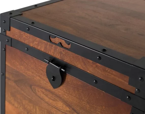 Baúl de Madera Maciza de Mango 50x50x50 cm con Herrajes de Hierro Negro-MOVIL (7)