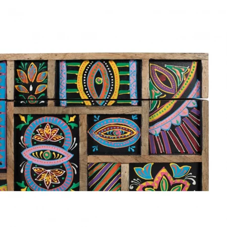 Baúl de Madera de Mango con Detalles Multicolor Pintadas a Mano - Giner y Colomer (5)