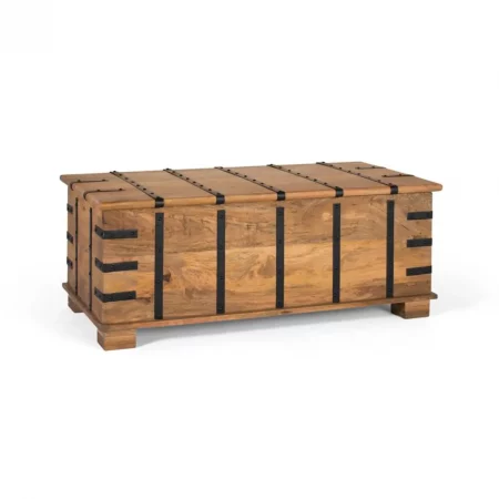 Baúl de Tapa Elevable de Madera de Mango con Tiras de Hierro - Giner y Colomer (2)