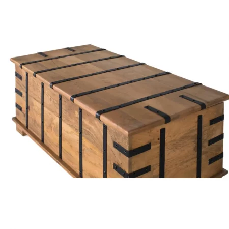 Baúl de Tapa Elevable de Madera de Mango con Tiras de Hierro - Giner y Colomer (4)
