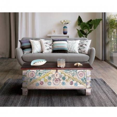Baúl en Madera de Mango con Aperturas Superior con Detalles en Bronce - Giner y Colomer - 1