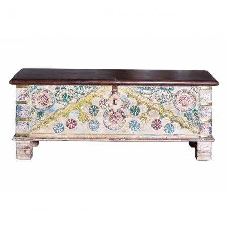 Baúl en Madera de Mango con Aperturas Superior con Detalles en Bronce - Giner y Colomer - 2