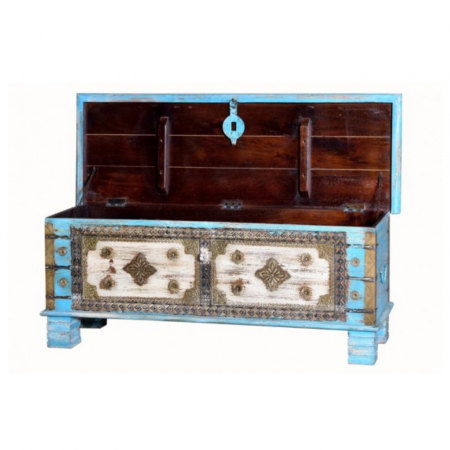 Baúl en Madera de Mango y Detalles en Bronce - Giner y Colomer - 2