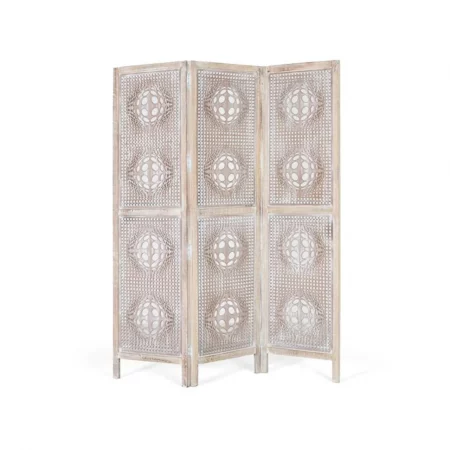 Biombo con 3 Paneles en MDF 150x180 Blanco Decapado 150x3x180 Cm - Giner y Colomer (2)