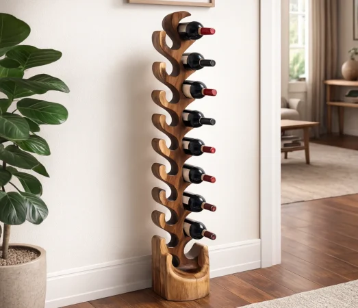 Botellero Madera de Suar 25x20x150 Cm - Giner y Colomer (1)