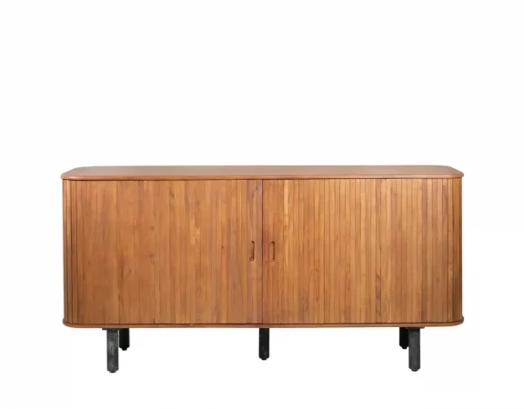 Bufet de Madera Maciza de Acacia Hecho a Mano, con Patas de Hierro - 180 cm-MOVIL (3)