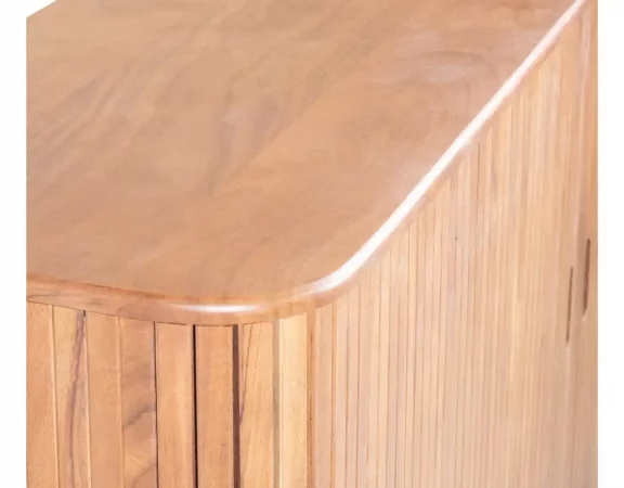 Bufet de Madera Maciza de Acacia Hecho a Mano, con Patas de Hierro - 180 cm-MOVIL (5)