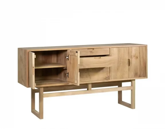 Bufet de Madera de Teca Maciza Hecho a Mano - 157x42x80 cm-MOVIL (1)