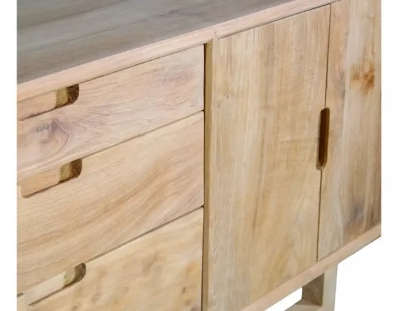 Bufet de Madera de Teca Maciza Hecho a Mano - 157x42x80 cm-MOVIL (2)
