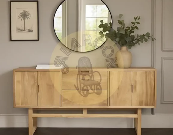 Bufet de Madera de Teca Maciza Hecho a Mano - 157x42x80 cm-MOVIL (6)