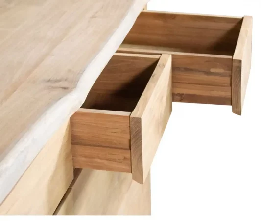 Bufet de Madera de Teca Maciza Hecho a Mano, Sin Montaje, Estilo Natural - 170x45x90 cm-MOVIL (8)