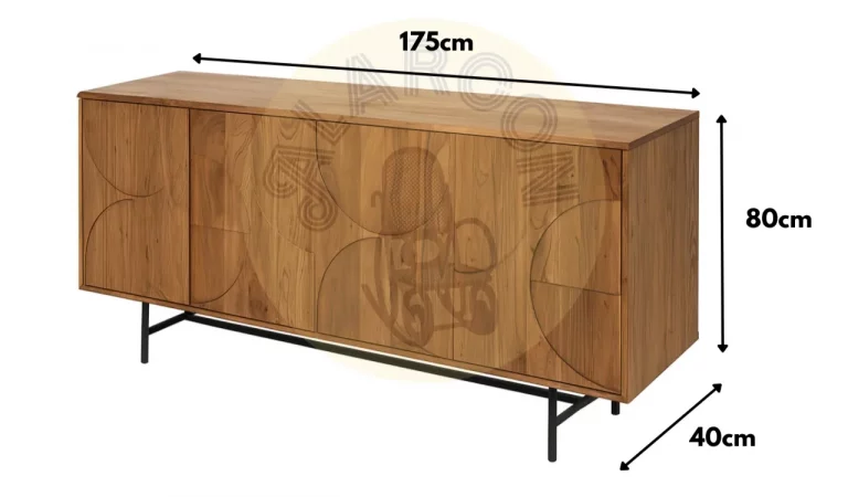 Buffet 4P Musim Madera de Acacia Metal 175x40x80 Cm - Imori (1)