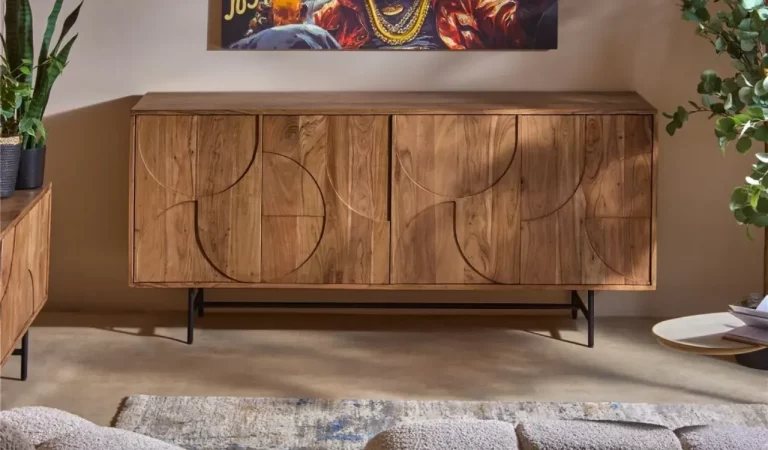 Buffet 4P Musim Madera de Acacia Metal 175x40x80 Cm - Imori (4)