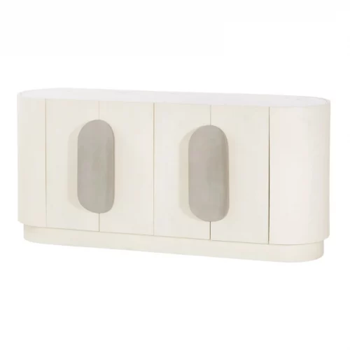 Buffet 4P Tellus mango C mármol tirador beige 170x45x80 cm - Imori (1)