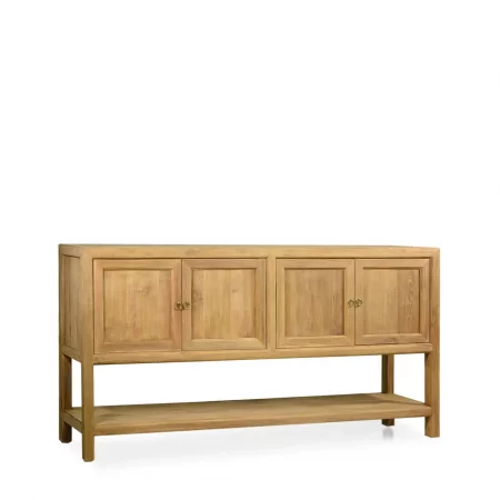 Buffet en Madera de Teka con 4 Puertas y 1 Estante 180x45x90 Cm - Moycor (1)