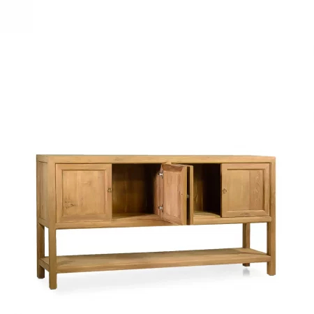 Buffet en Madera de Teka con 4 Puertas y 1 Estante 180x45x90 Cm - Moycor (2)
