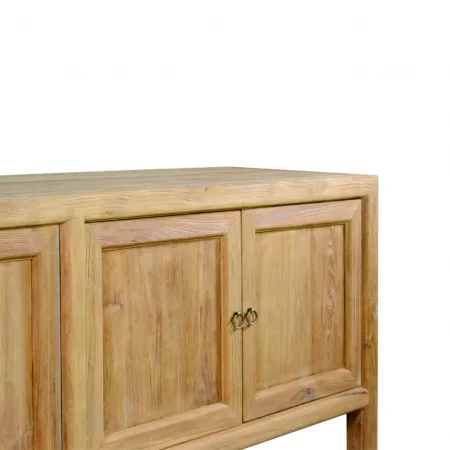 Buffet en Madera de Teka con 4 Puertas y 1 Estante 180x45x90 Cm - Moycor (4)