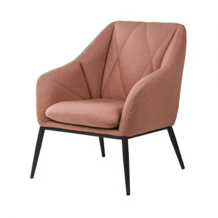 Butaca Tapizada Color Coral Patas Metal Negro Modelo Kyoto - Somcasa (1)