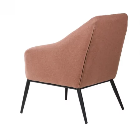 Butaca Tapizada Color Coral Patas Metal Negro Modelo Kyoto - Somcasa (2)