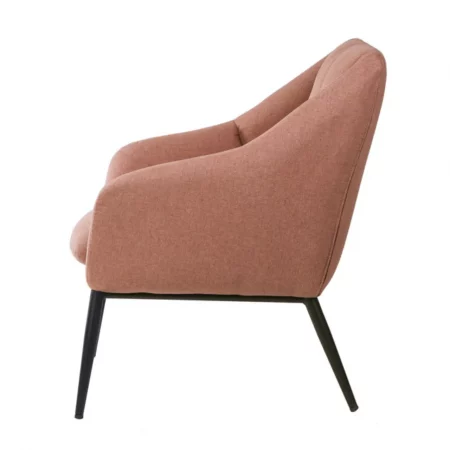 Butaca Tapizada Color Coral Patas Metal Negro Modelo Kyoto - Somcasa (3)