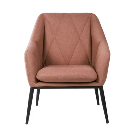 Butaca Tapizada Color Coral Patas Metal Negro Modelo Kyoto - Somcasa (4)