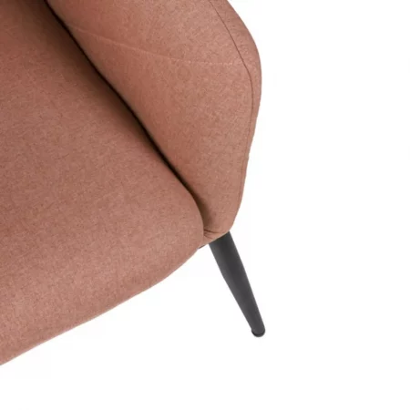 Butaca Tapizada Color Coral Patas Metal Negro Modelo Kyoto - Somcasa (6)