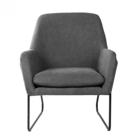 Butaca Tapizada Gris Oscuro Estructura Metal Negro Modelo Budapest - Somcasa (4)